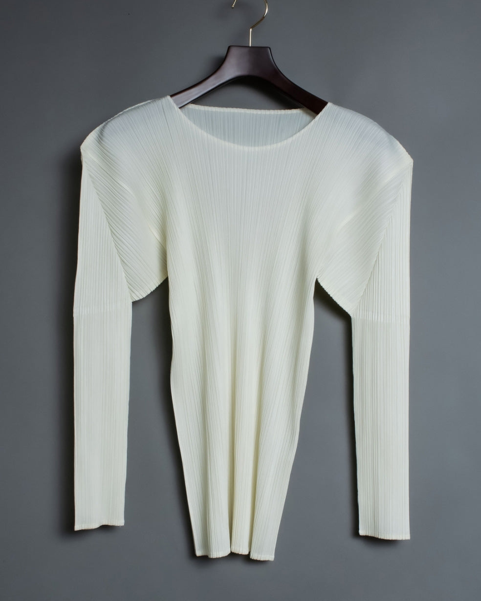 "PLEATS PLEATS" white shirt