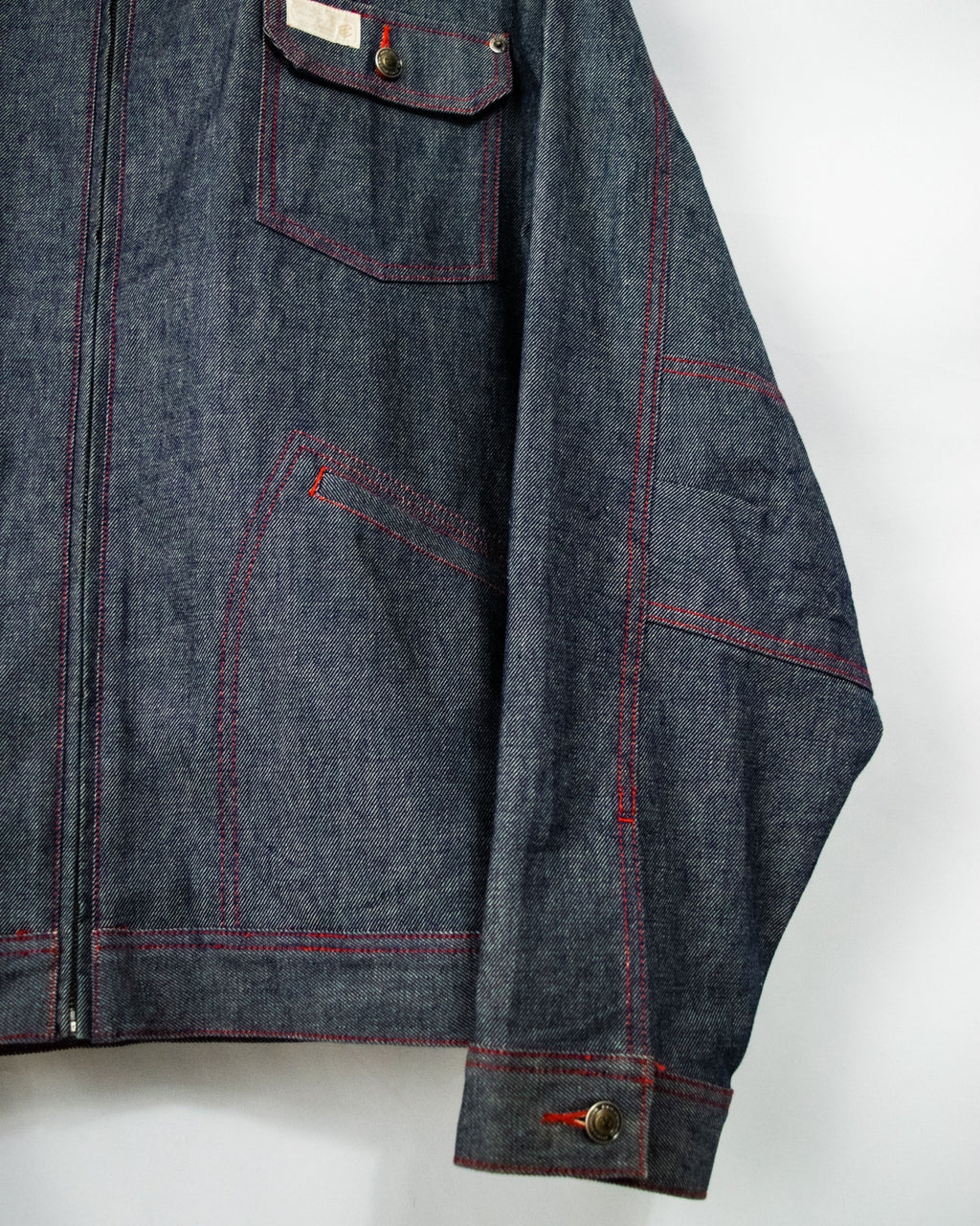 Vintage 3XL Oversized Red Stitch Denim Jacket