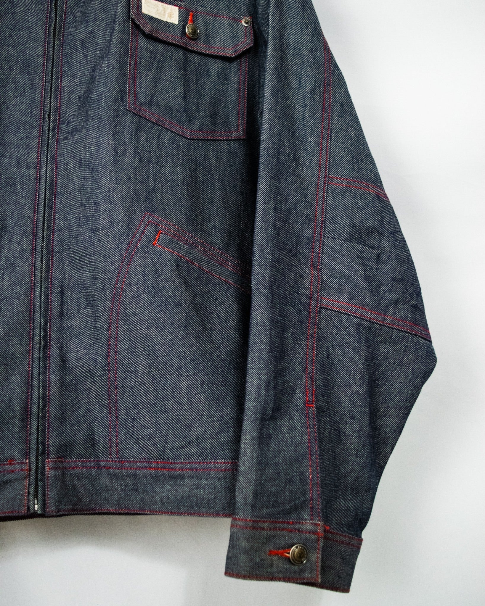 Vintage 3XL Oversized Red Stitch Denim Jacket