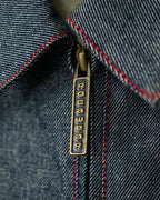 Vintage 3XL Oversized Red Stitch Denim Jacket