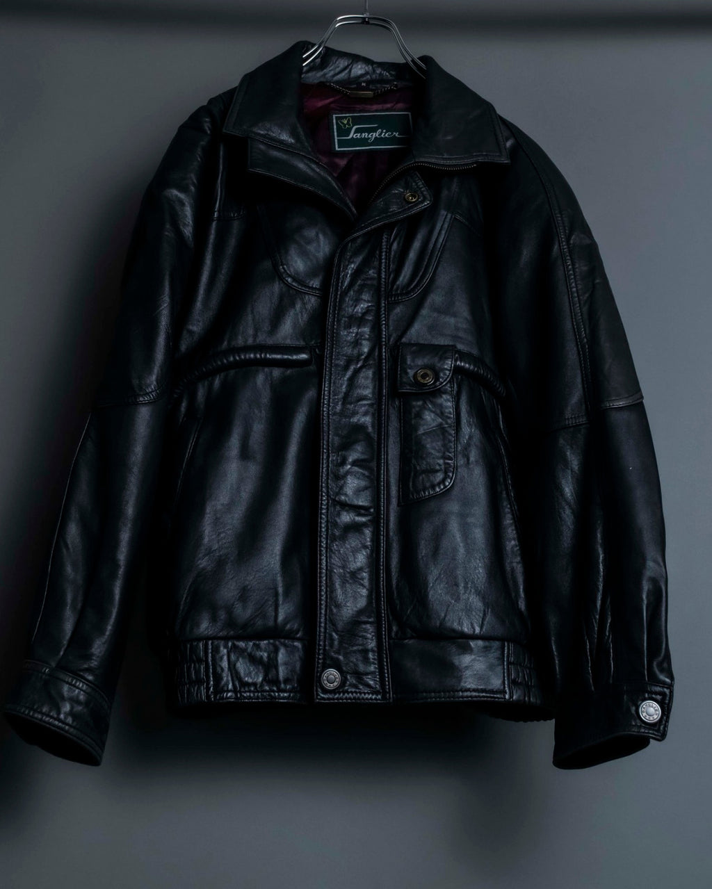 Thick Pipe Leather Blouson