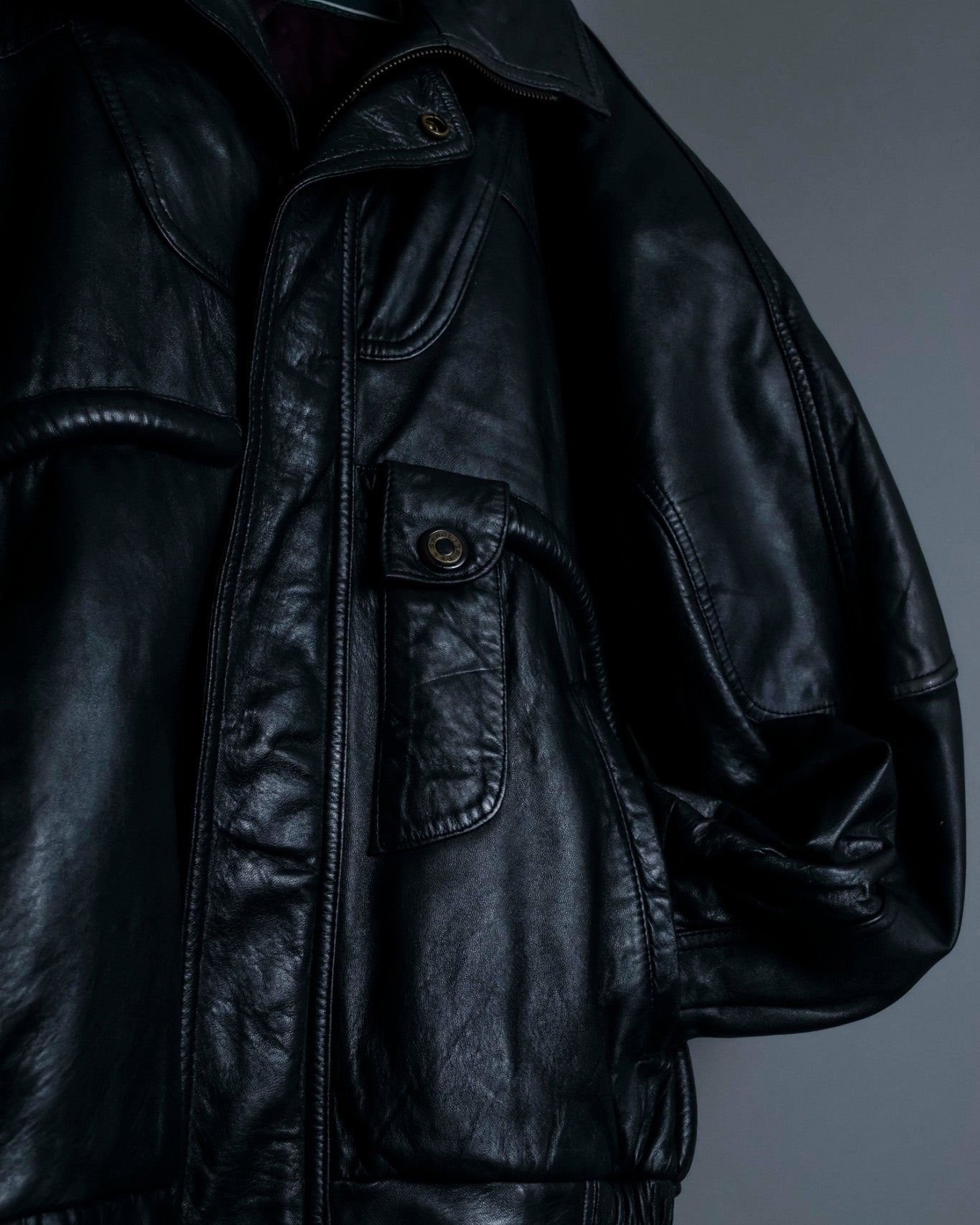 Thick Pipe Leather Blouson