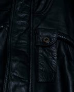 Thick Pipe Leather Blouson