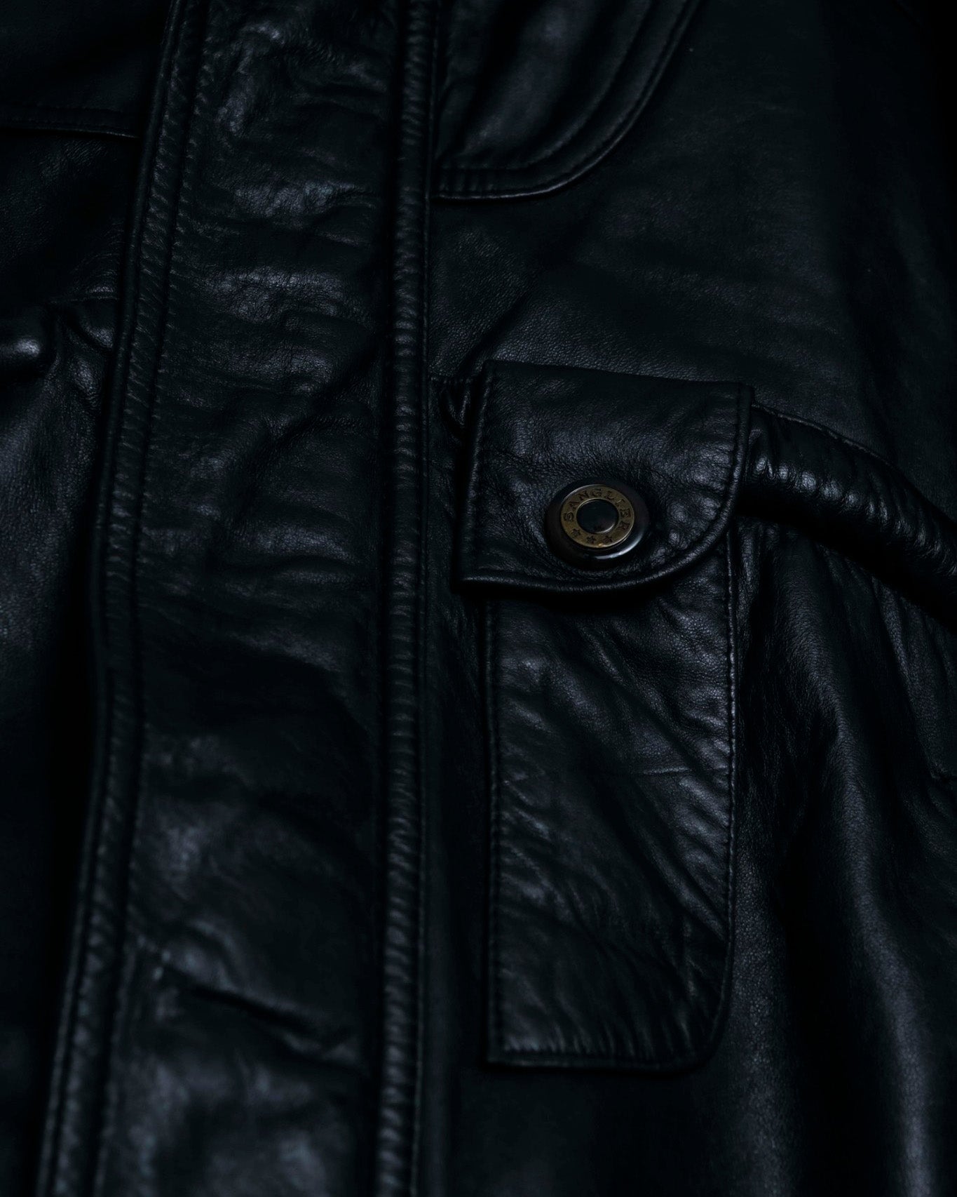 Thick Pipe Leather Blouson