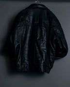 Thick Pipe Leather Blouson