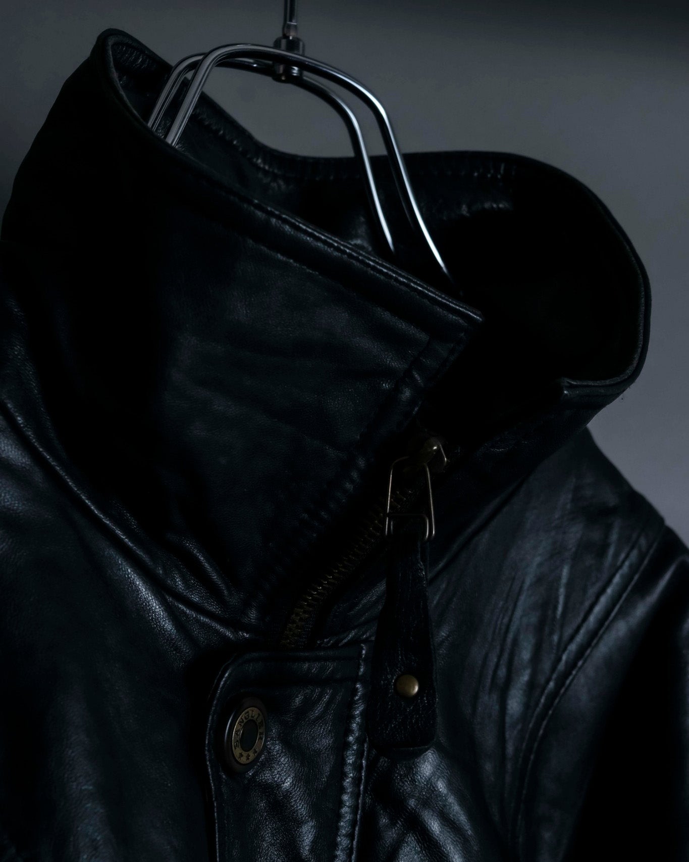 Thick Pipe Leather Blouson