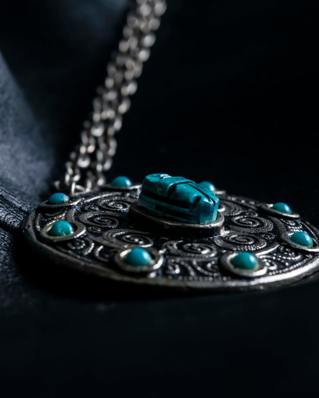 Huge Blue Stone Top Necklace