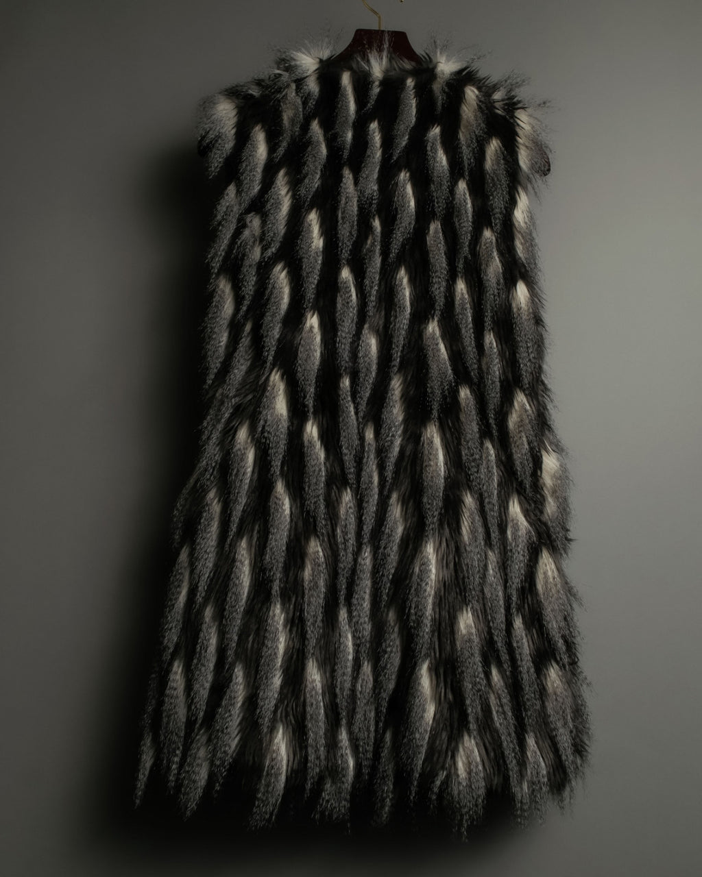Gray Blue Shaggy Fur Vest