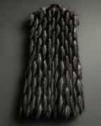Gray Blue Shaggy Fur Vest