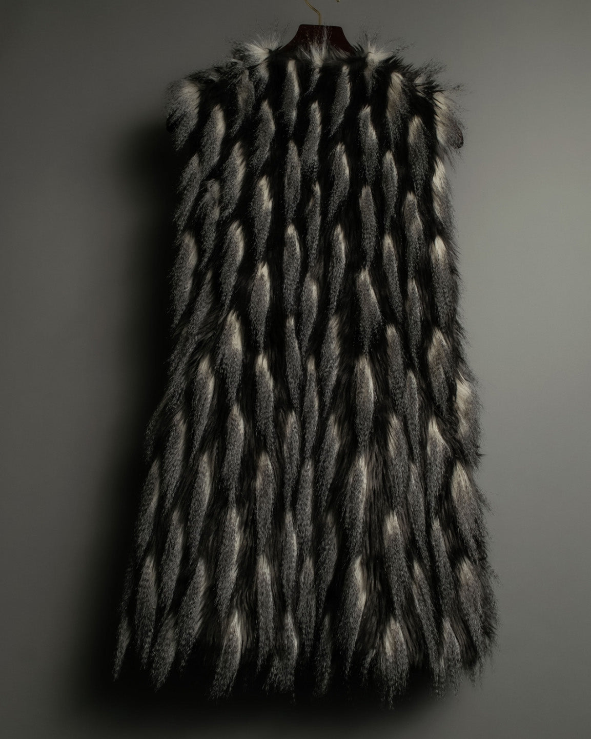 Gray Blue Shaggy Fur Vest