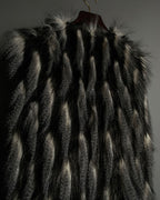 Gray Blue Shaggy Fur Vest