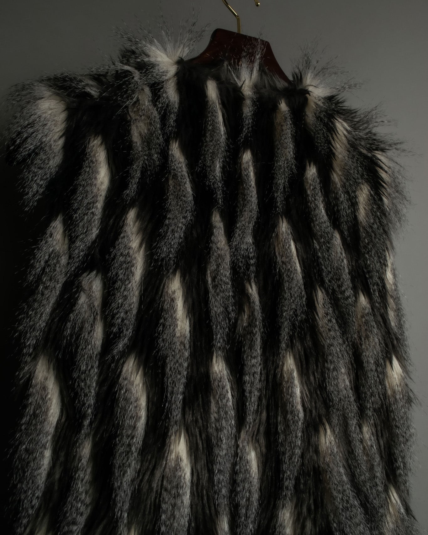 Gray Blue Shaggy Fur Vest