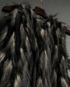 Gray Blue Shaggy Fur Vest