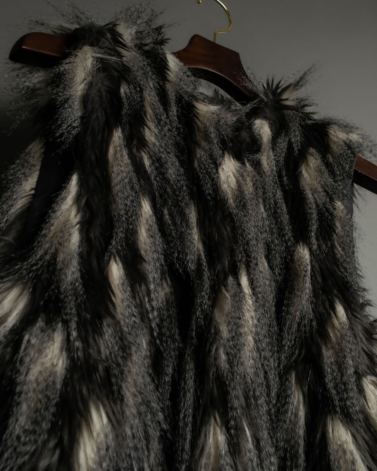 Gray Blue Shaggy Fur Vest