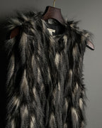 Gray Blue Shaggy Fur Vest