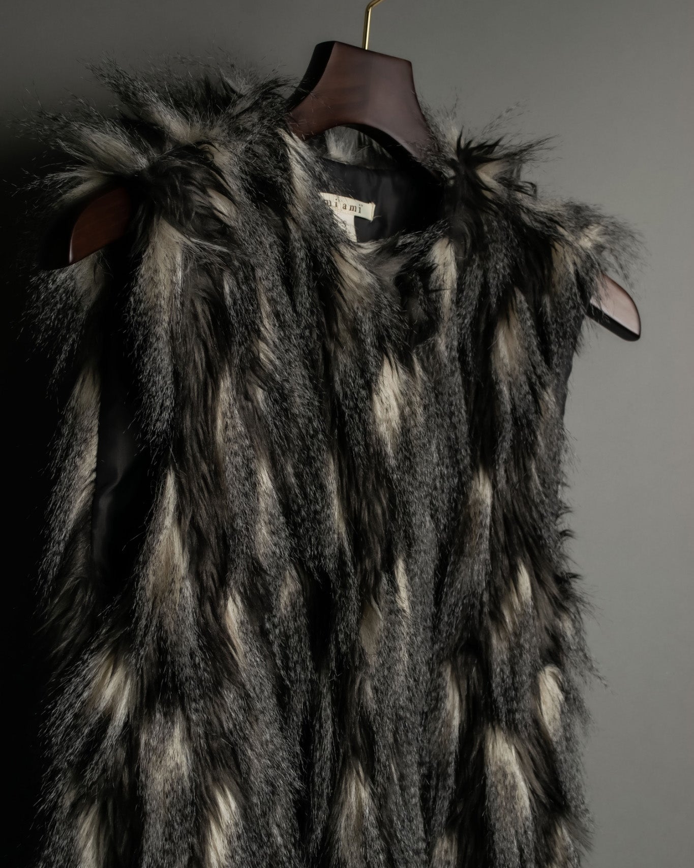 Gray Blue Shaggy Fur Vest