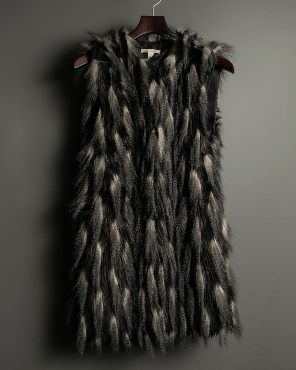 Gray Blue Shaggy Fur Vest