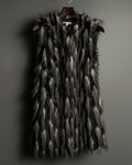 Gray Blue Shaggy Fur Vest