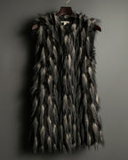 Gray Blue Shaggy Fur Vest