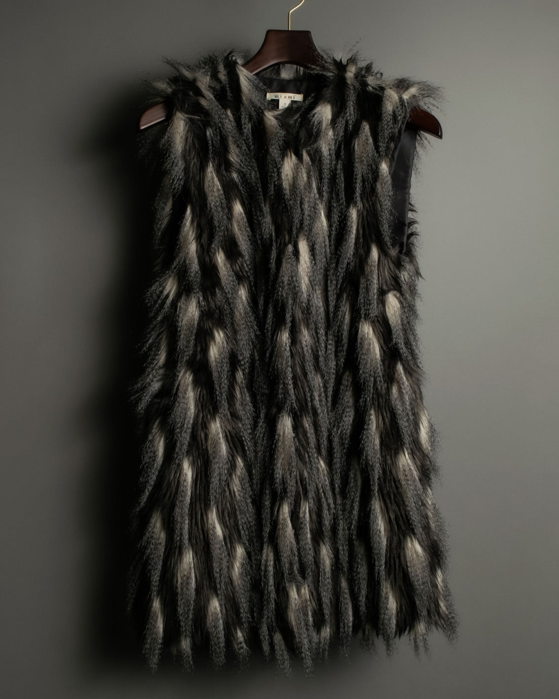 Gray Blue Shaggy Fur Vest