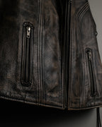 "MOOD SPECIAL" Knitting Design Dark Atmosphere Leather Vest