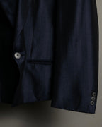 Transparent Deep Blue Tailored Short Jacket