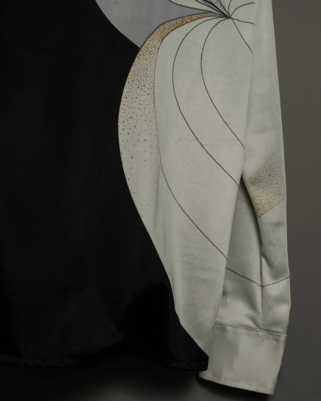 "USA" 70s Round Line Art Pattern Polyester Shirt