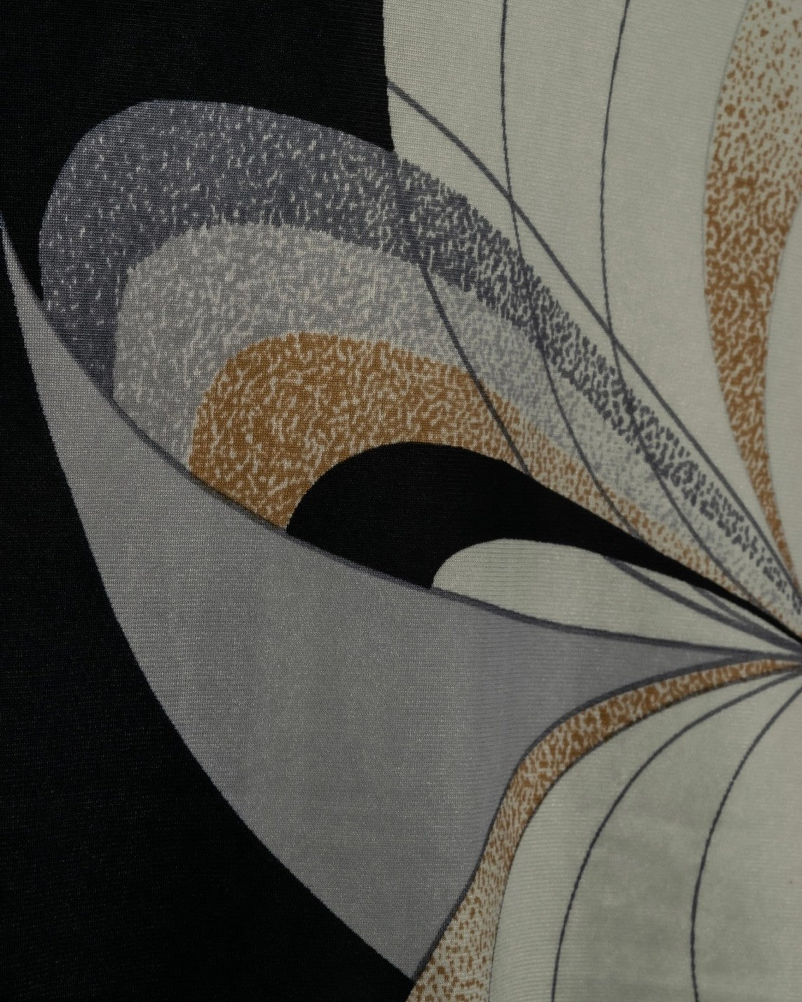 "USA" 70s Round Line Art Pattern Polyester Shirt