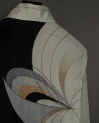 "USA" 70s Round Line Art Pattern Polyester Shirt