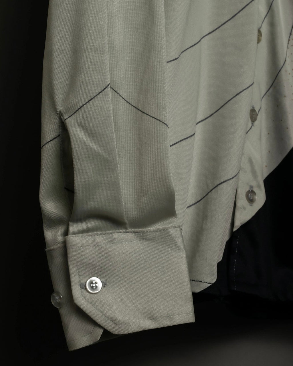 "USA" 70s Round Line Art Pattern Polyester Shirt