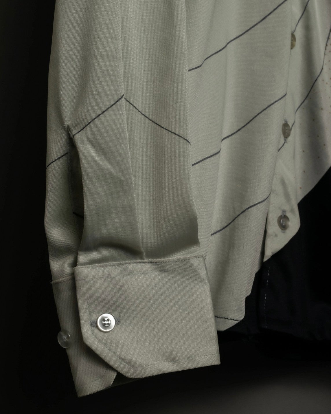 "USA" 70s Round Line Art Pattern Polyester Shirt