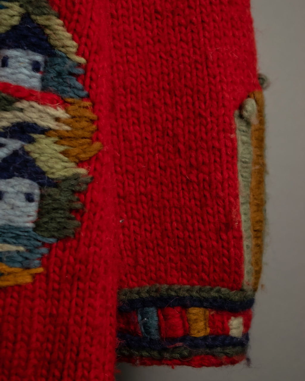 3xl Vintage Ethnic Knit Hoodie