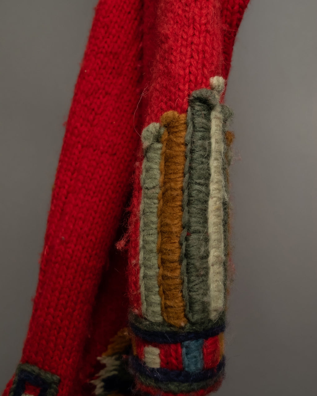 3xl Vintage Ethnic Knit Hoodie