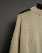 Diagonal Dotted Line Design Knit Shirt