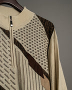 Diagonal Dotted Line Design Knit Shirt