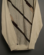 Diagonal Dotted Line Design Knit Shirt