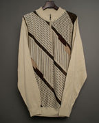 Diagonal Dotted Line Design Knit Shirt