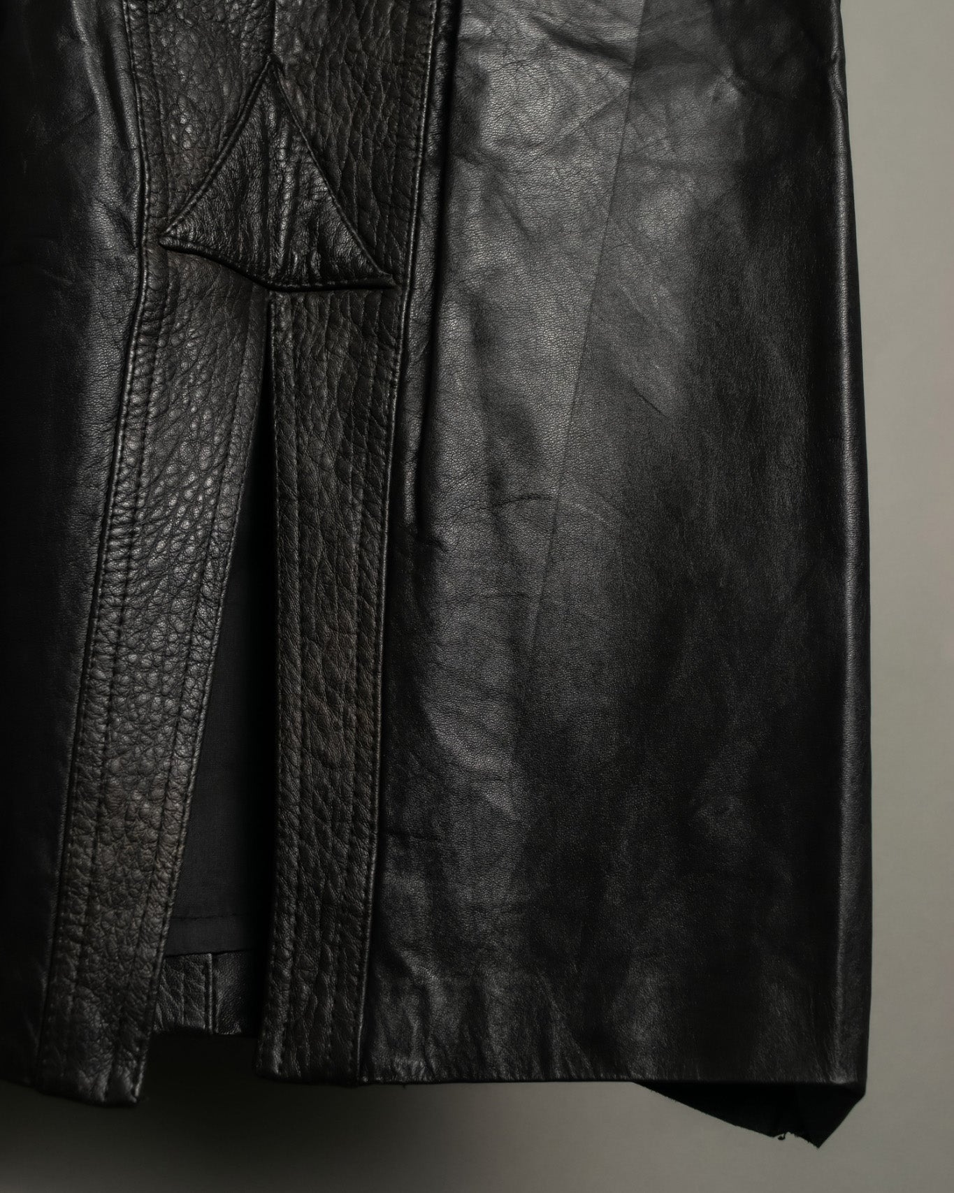 Artistic High Design Vintage Leather Skirt