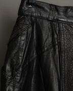 Artistic High Design Vintage Leather Skirt
