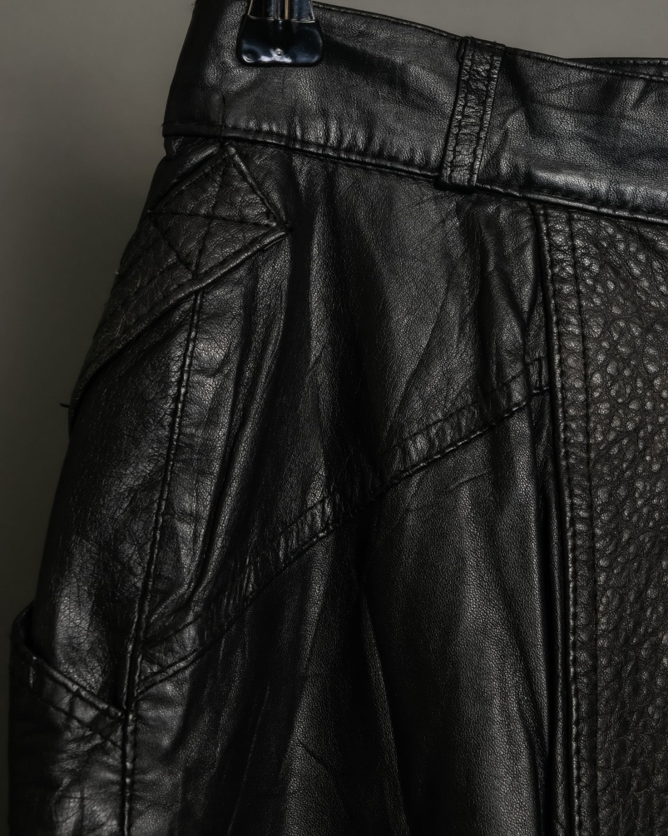 Artistic High Design Vintage Leather Skirt