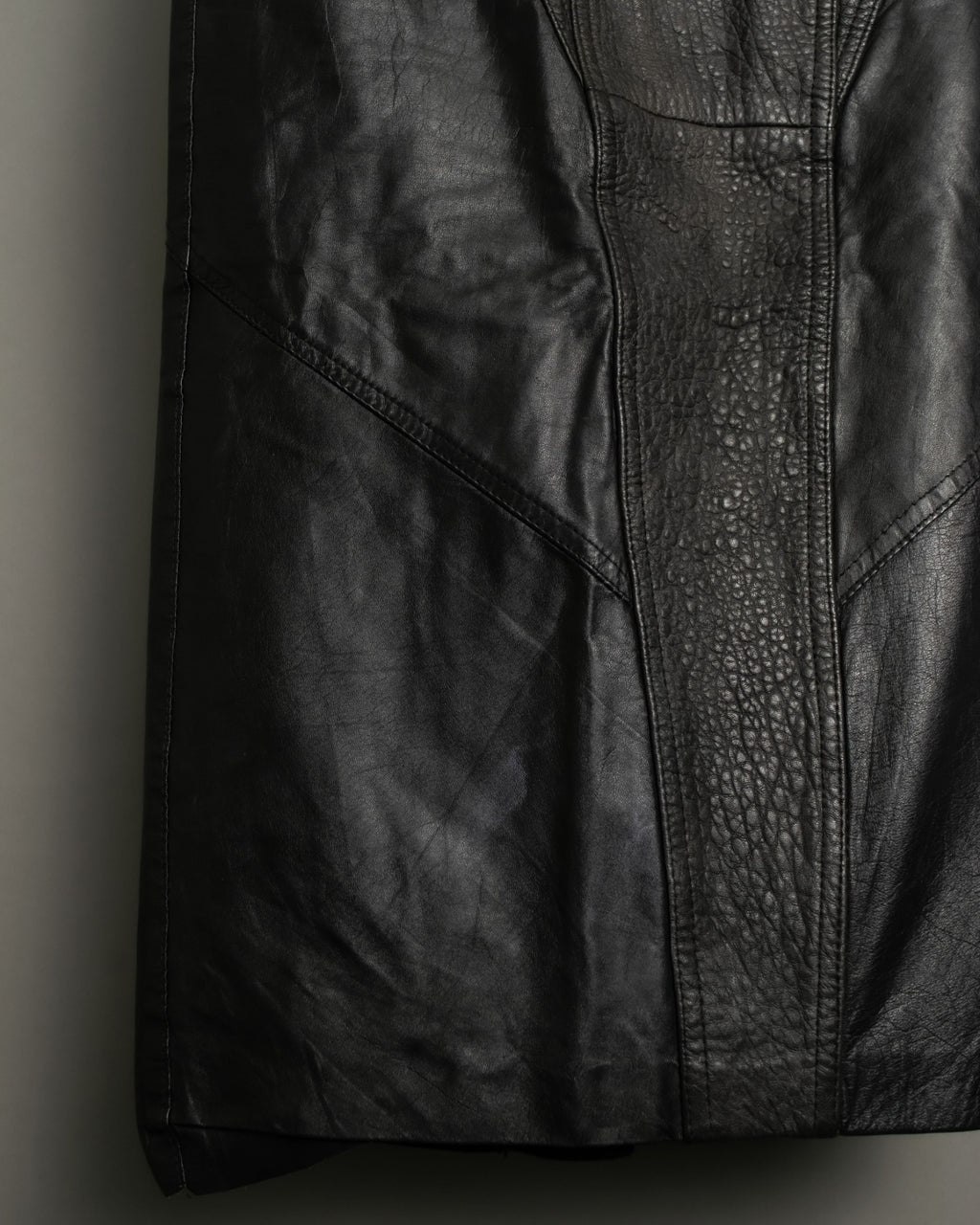 Artistic High Design Vintage Leather Skirt