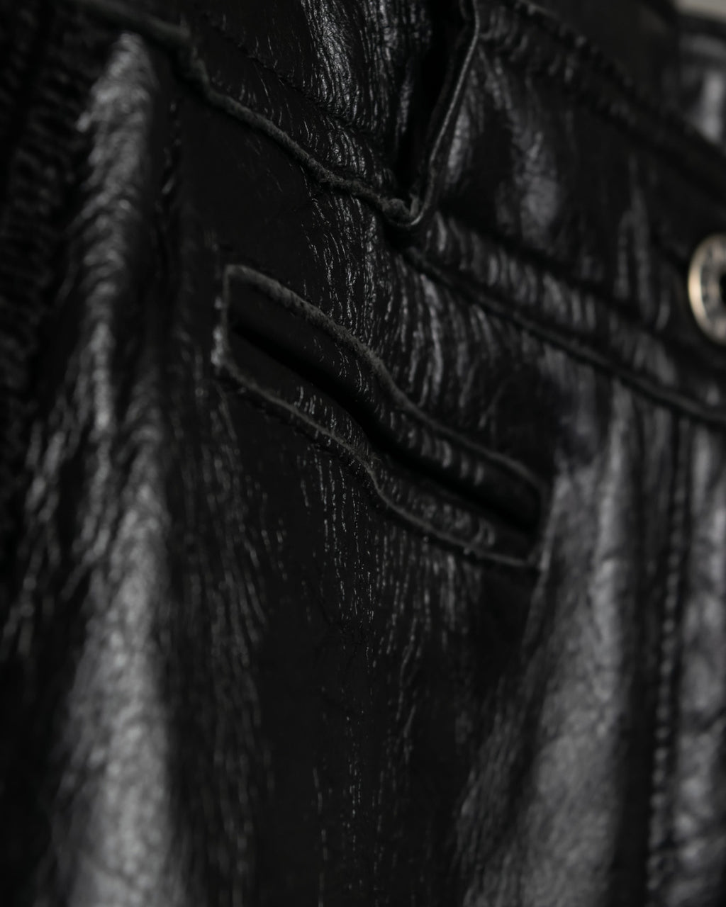 Beautiful Silhouette Lace-Up Leather Pants