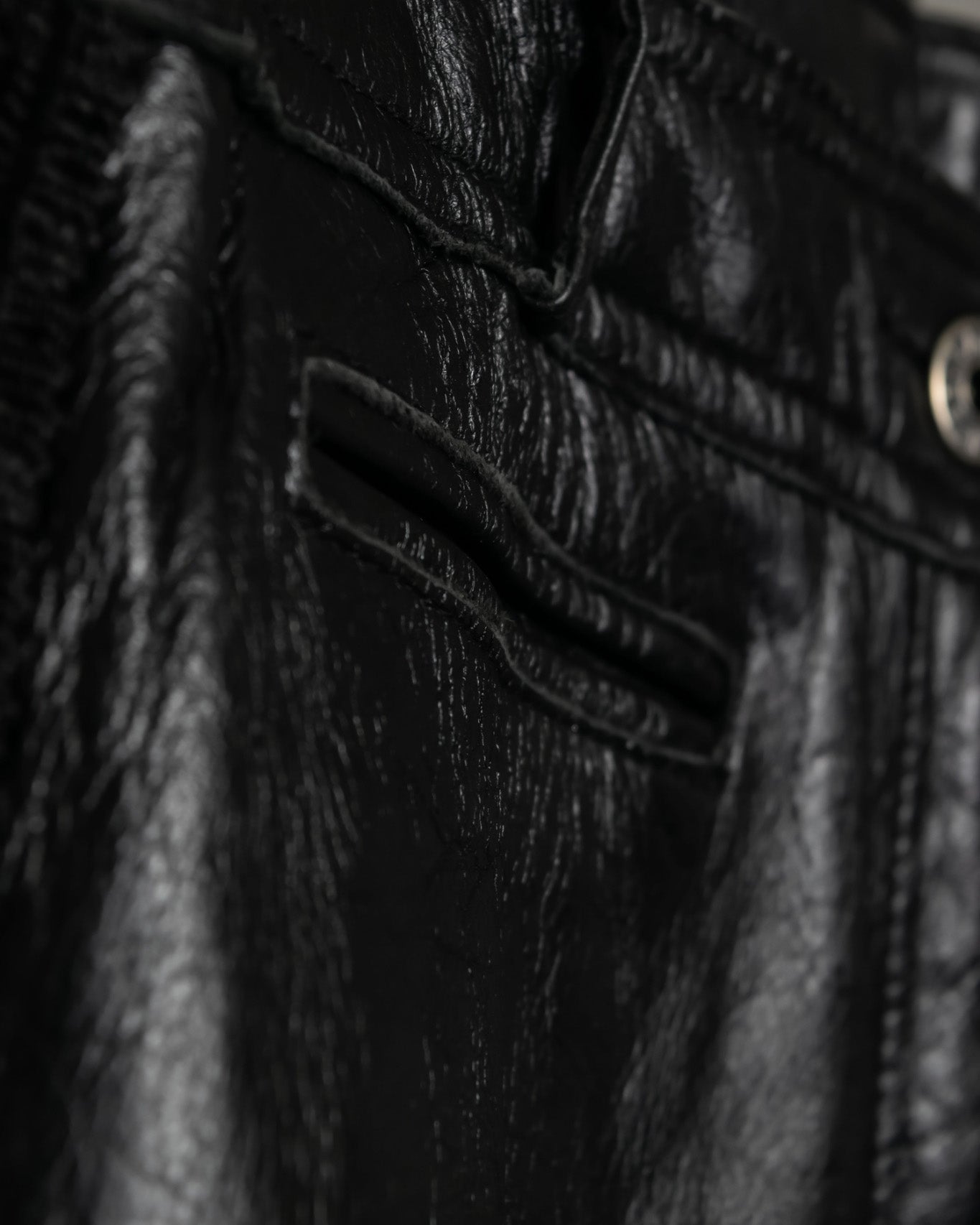 Beautiful Silhouette Lace-Up Leather Pants