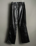 Beautiful Silhouette Lace-Up Leather Pants
