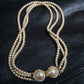 Two ＪLarge Pearls and a Crescent Moon Necklace