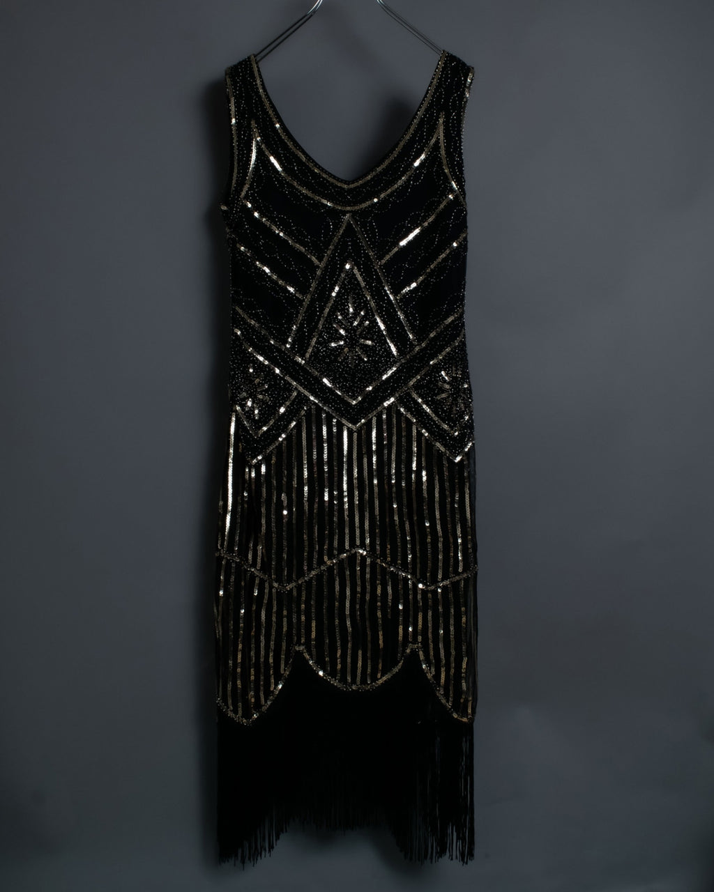 Sequin Fringe Long Tank Top