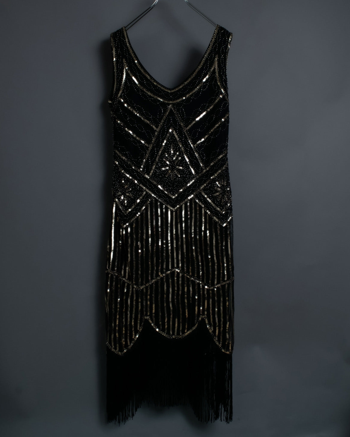 Sequin Fringe Long Tank Top