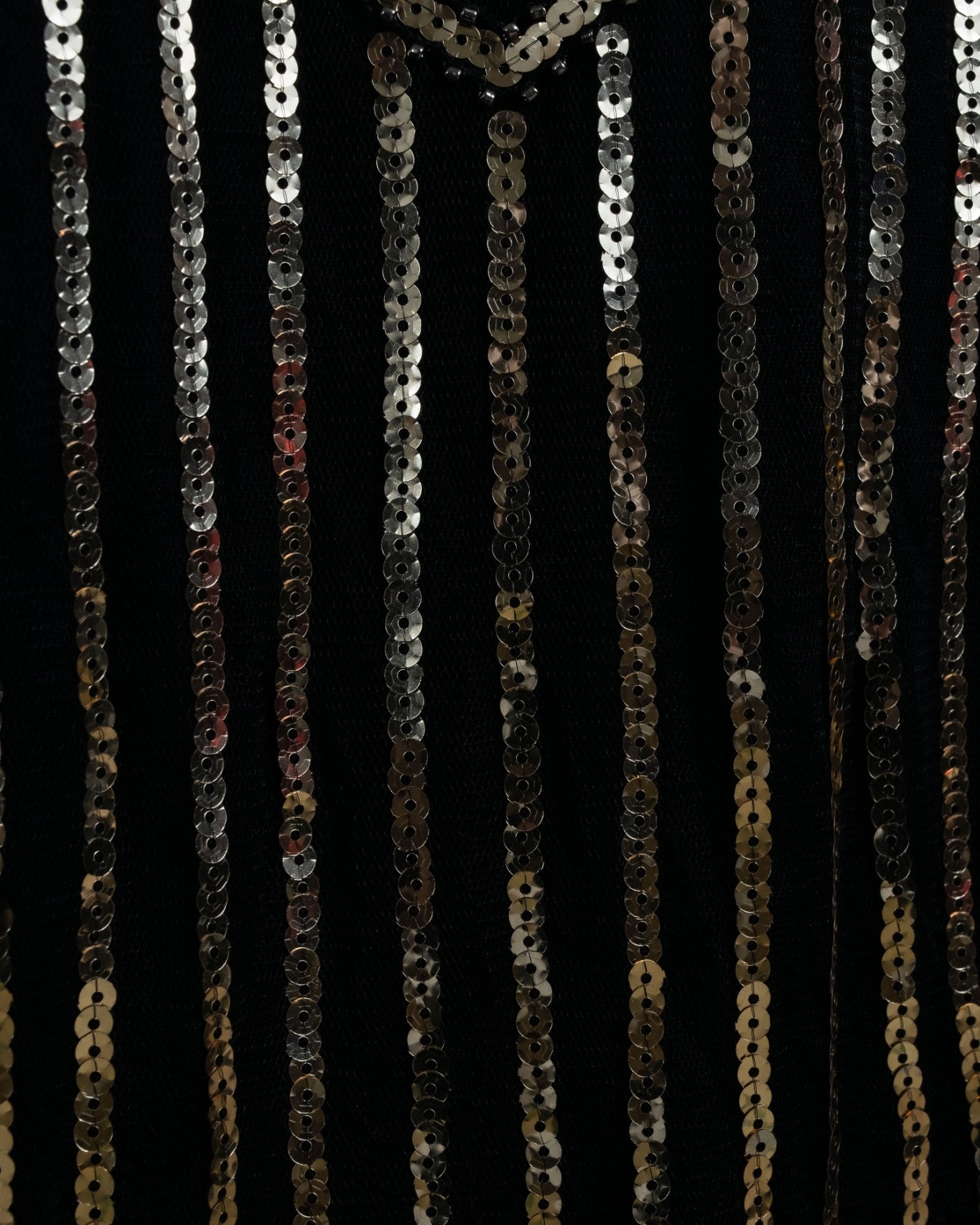 Sequin Fringe Long Tank Top