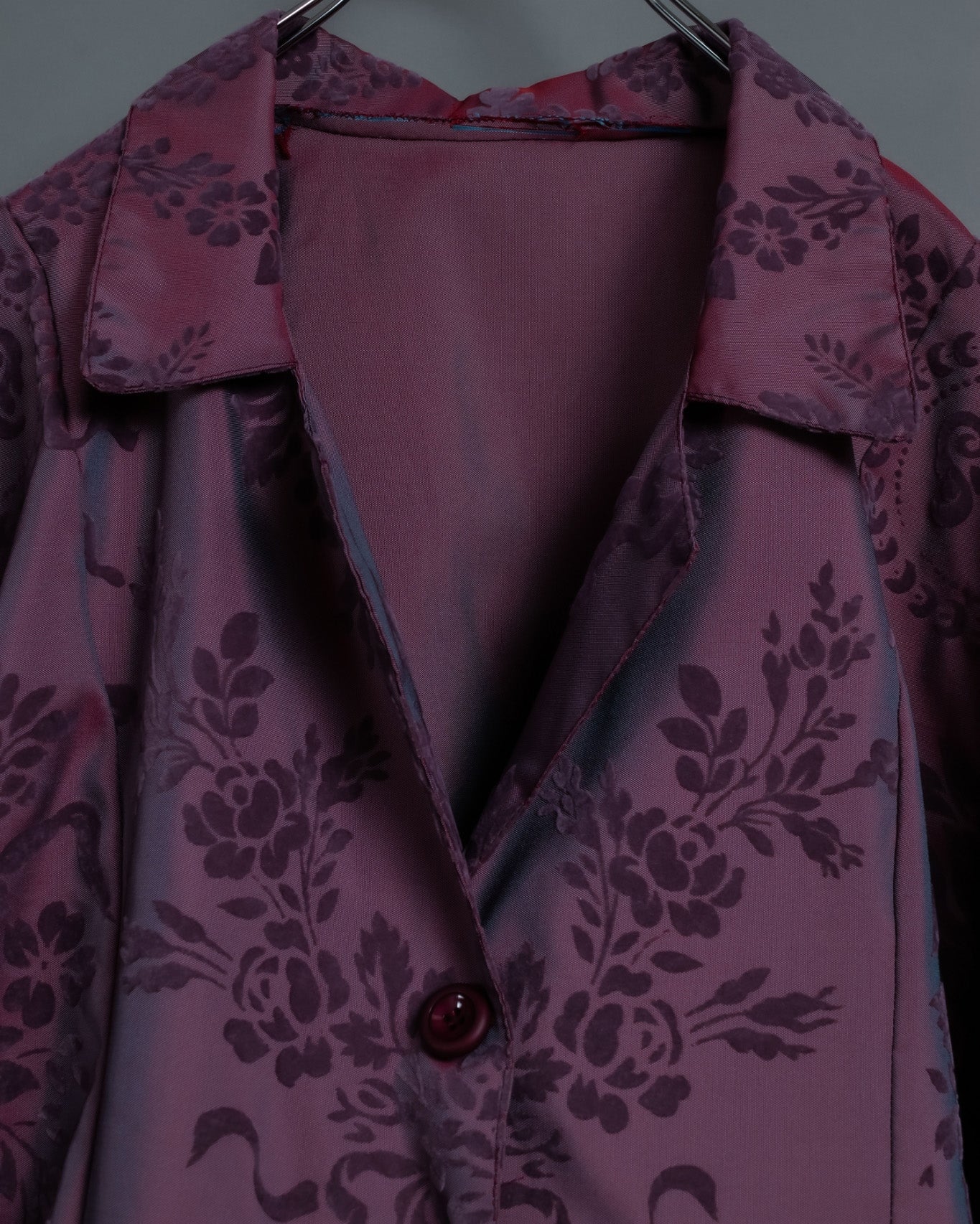 Pale Purple Floral Shirt Jacket