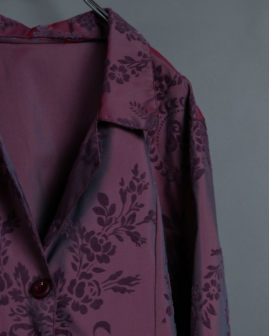 Pale Purple Floral Shirt Jacket